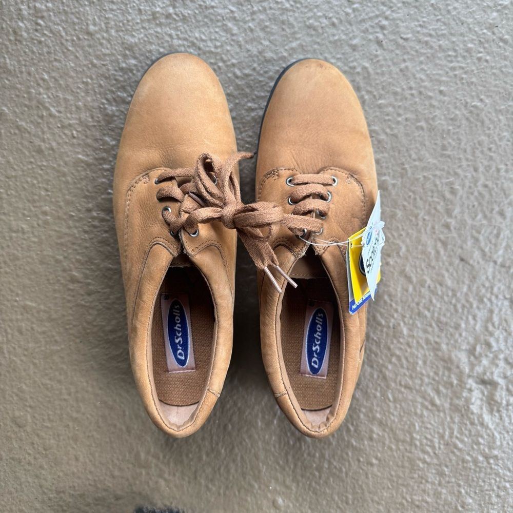 NWT Dr. Scholl's Tan Lace-Up Shoes Size 7.5 Comfort Minimalist Classic - Picture 8 of 9